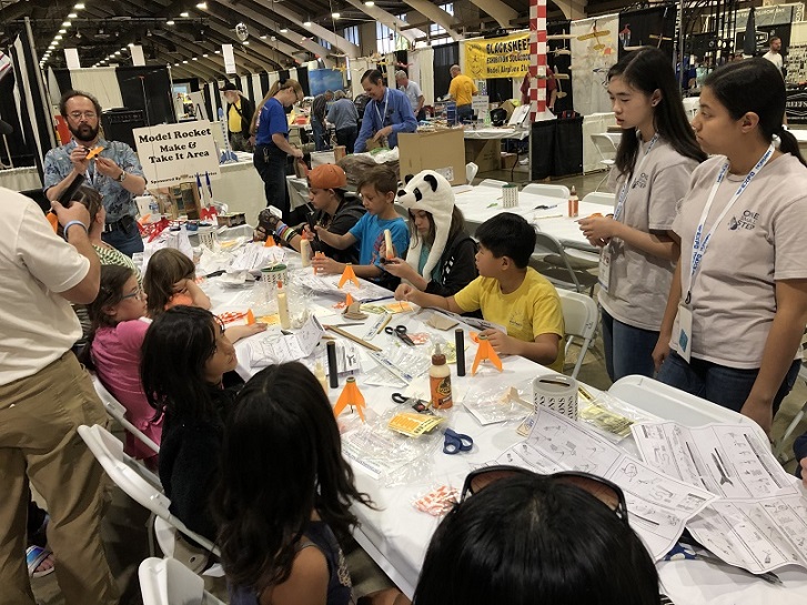 The Make and Take for rockets was scheduled and people had to sign up for a time.  It was well attended when it ran.